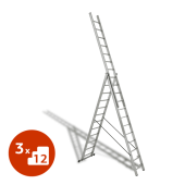 Аренда 3-х секционной алюминиевой лестницы 3х12 в компании ГенПрокат