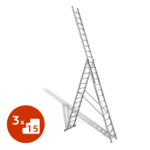 Аренда 3-х секционной алюминиевой лестницы 3х15 в компании ГенПрокат