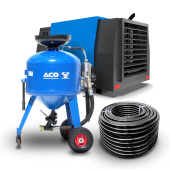 Аренда комплекта пескоструйного аппарата АСО 150М + дизельного компрессора Borey 55-7B + рукава пневматического ГФ Ø25 мм (15 атм) в компании ГенПрокат