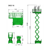 Аренда ножничного подъёмника ЭКО 16 электрического (аккумуляторного) в компании ГенПрокат